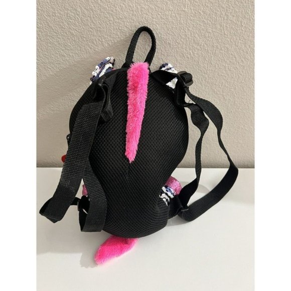 Ty Fashion Beanie Boo Zoey Zebra Reversible Sequin Backpack Black, White & Pink - Picture 4 of 12